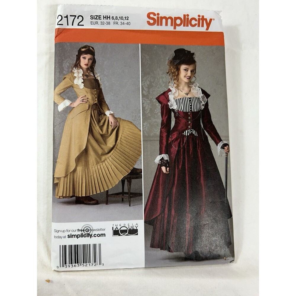 Simplicity 2172 Misses Costume Cosplay Reenactment Coat Bustier Skirt UNCUT